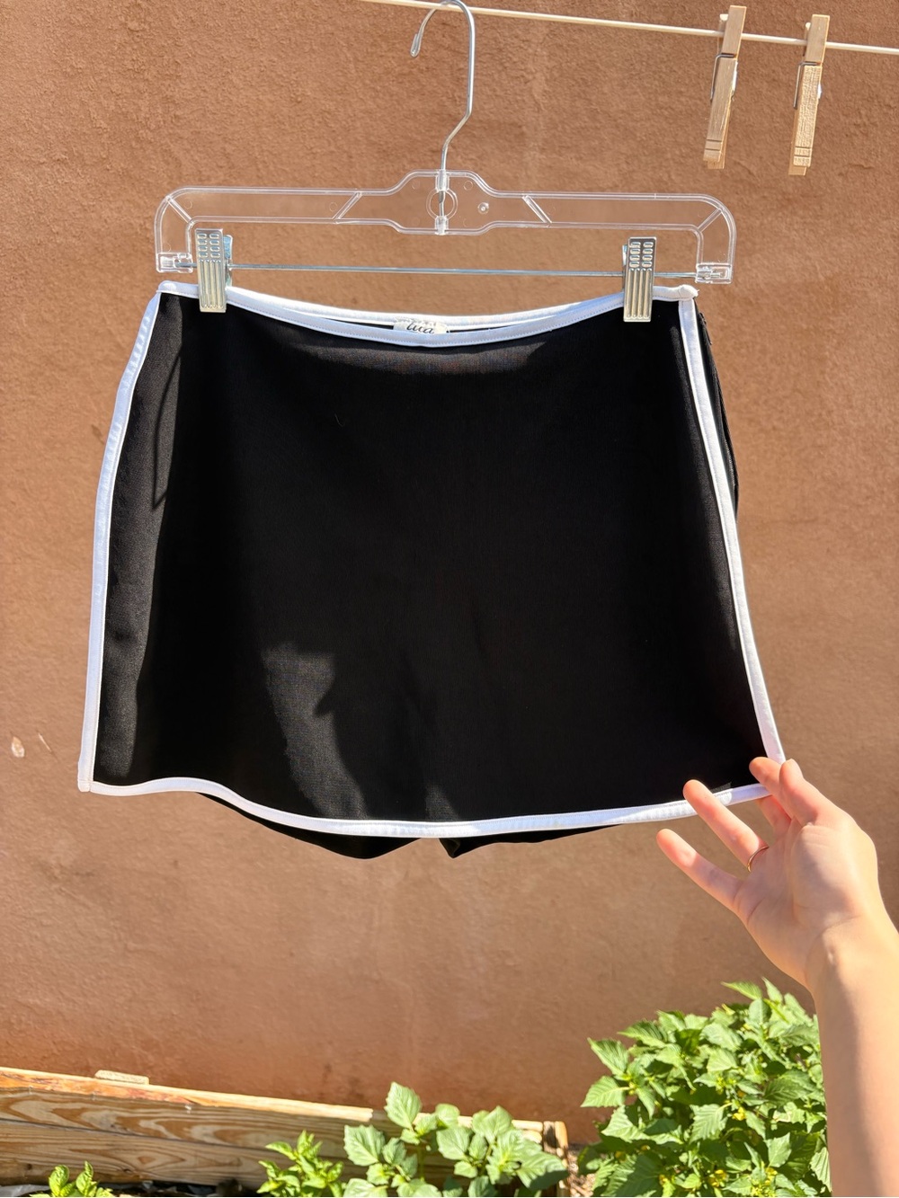 Black Mini Tennis Skirt Skort with White Trim